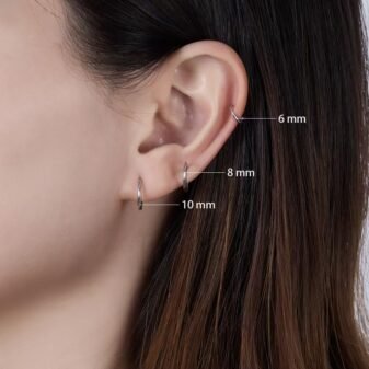“Multi - Size Silver Hoop Earrings: 6mm, 8mm, 10mm for Layered Ear Styling”