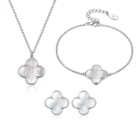 Lucky-Four-Leaf-Clover-Sterling-Silver-Jewelry-Set-01