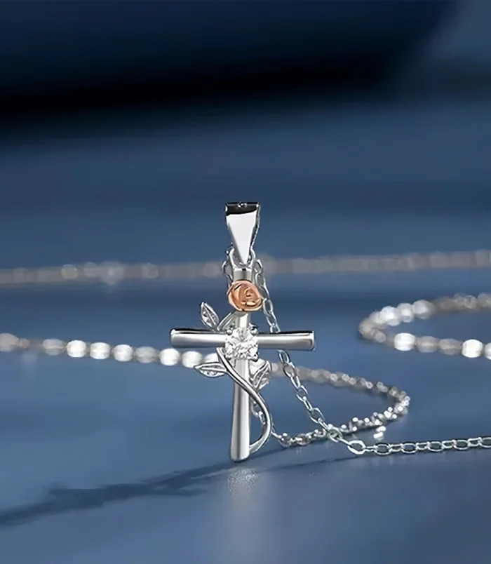 Womens-Aesthetic-925-Sterling-Silver-Rose-Cross-Pendant-Necklace-1062-01 Womens-Aesthetic-925-Sterling-Silver-Rose-Cross-Pendant-Necklace-1062-01