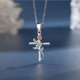 Womens-Aesthetic-925-Sterling-Silver-Rose-Cross-Pendant-Necklace-1062-02