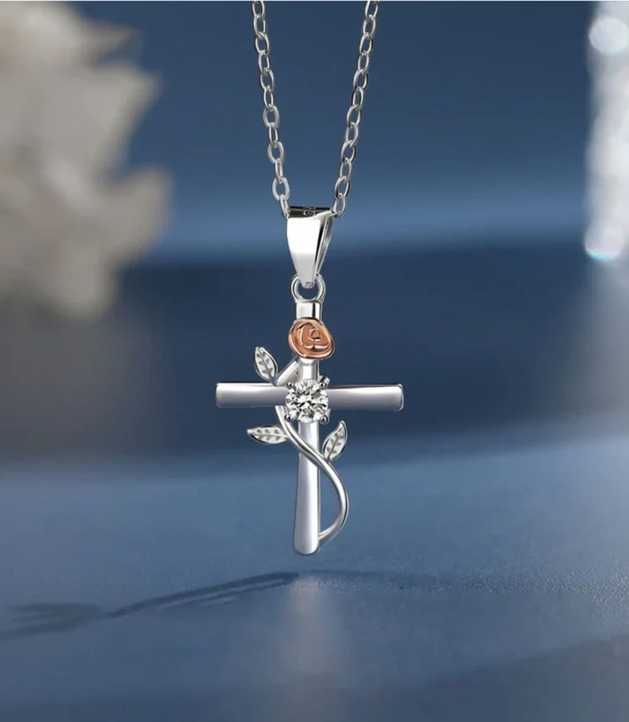 Womens-Aesthetic-925-Sterling-Silver-Rose-Cross-Pendant-Necklace-1062-02 Womens-Aesthetic-925-Sterling-Silver-Rose-Cross-Pendant-Necklace-1062-02